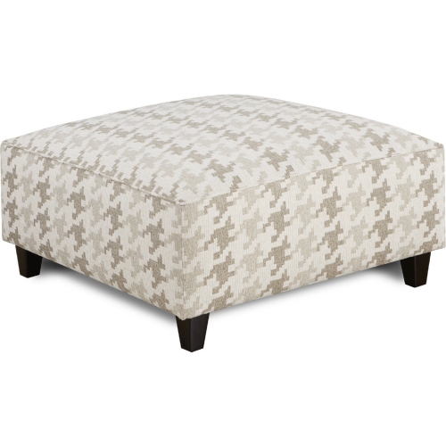 38" Square Cocktail Ottoman in Blass Berber Houndstooth Fabric